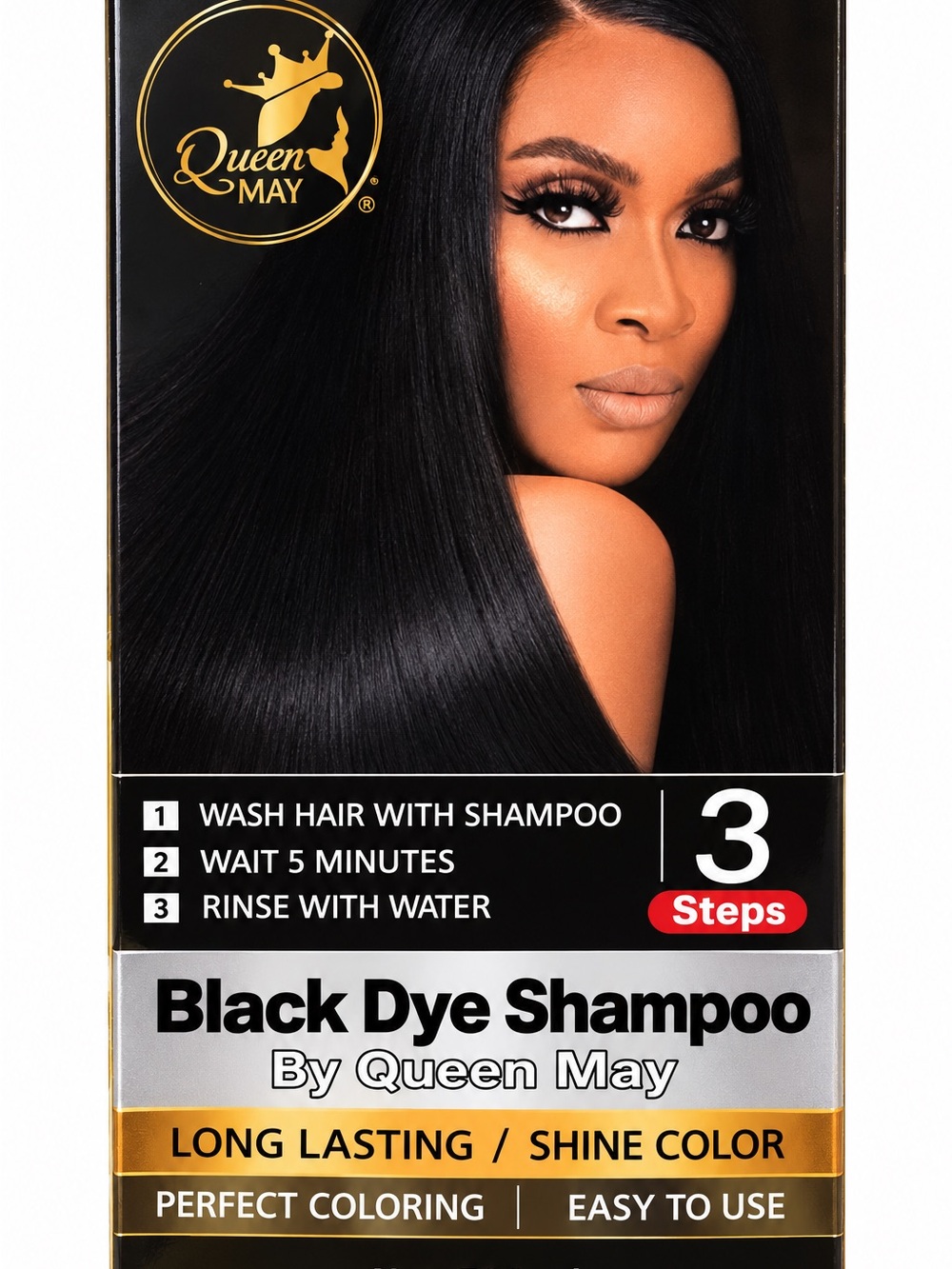 Black Dye Shampoo — Long-Lasting Black Color